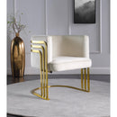  Manufacturer Color_Cream -- Rays Cream Velvet Upholstered Accent Chair IMAGE 2