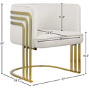  Manufacturer Color_Cream -- Rays Cream Velvet Upholstered Accent Chair IMAGE 7