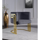  Manufacturer Color_Grey -- Rays Grey Velvet Upholstered Accent Chair IMAGE 2