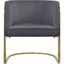  Manufacturer Color_Grey -- Rays Grey Velvet Upholstered Accent Chair IMAGE 5