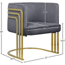  Manufacturer Color_Grey -- Rays Grey Velvet Upholstered Accent Chair IMAGE 7