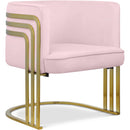  Manufacturer Color_Pink -- Rays Pink Velvet Upholstered Accent Chair IMAGE 1