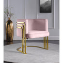  Manufacturer Color_Pink -- Rays Pink Velvet Upholstered Accent Chair IMAGE 2