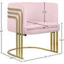  Manufacturer Color_Pink -- Rays Pink Velvet Upholstered Accent Chair IMAGE 7
