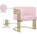  Manufacturer Color_Pink -- Rays Pink Velvet Upholstered Accent Chair IMAGE 8