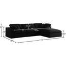  Manufacturer Color_Black -- Serene 119" Black Linen Textured Fabric Upholstered Deluxe Comfort 4 pc Modular Sectional IMAGE 12