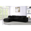  Manufacturer Color_Black -- Serene 119" Black Linen Textured Fabric Upholstered Deluxe Comfort 4 pc Modular Sectional IMAGE 3