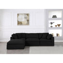  Manufacturer Color_Black -- Serene 119" Black Linen Textured Fabric Upholstered Deluxe Comfort 4 pc Modular Sectional IMAGE 6