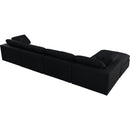  Manufacturer Color_Black -- Serene 158" Black Linen Textured Fabric Upholstered Deluxe Comfort 5 pc Modular Sectional IMAGE 8