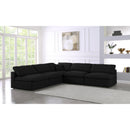  Manufacturer Color_Black -- Serene 118" Black Linen Textured Fabric Upholstered Deluxe Comfort 5 pc Modular Sectional IMAGE 2