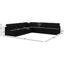  Manufacturer Color_Black -- Serene 118" Black Linen Textured Fabric Upholstered Deluxe Comfort 5 pc Modular Sectional IMAGE 7