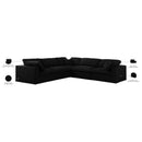  Manufacturer Color_Black -- Serene 119" Black Linen Textured Fabric Upholstered Deluxe Comfort 5 pc Modular Sectional IMAGE 8