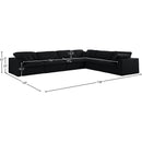  Manufacturer Color_Black -- Serene 158" Black Linen Textured Fabric Upholstered Deluxe Comfort 6 pc Modular Sectional IMAGE 10