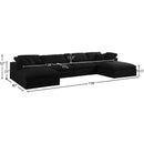  Manufacturer Color_Black -- Serene 158" Black Linen Textured Fabric Upholstered Deluxe Comfort 6 pc Modular Sectional IMAGE 8