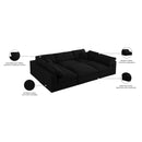  Manufacturer Color_Black -- Serene 119" Black Linen Textured Fabric Upholstered Deluxe Comfort 6 pc Modular Sectional IMAGE 10