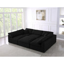  Manufacturer Color_Black -- Serene 119" Black Linen Textured Fabric Upholstered Deluxe Comfort 6 pc Modular Sectional IMAGE 2