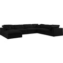 Meridian Serene Fabric 7 pc Sectional 601Black-Sec7A IMAGE 1