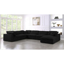  Manufacturer Color_Black -- Serene 158" Black Linen Textured Fabric Upholstered Deluxe Comfort 7 pc Modular Sectional IMAGE 3