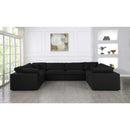  Manufacturer Color_Black -- Serene 158" Black Linen Textured Fabric Upholstered Deluxe Comfort 8 pc Modular Sectional IMAGE 3