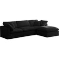  Manufacturer Color_Black -- Meridian Plush Fabric 4 pc Sectional IMAGE 1