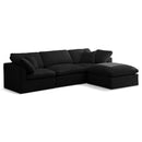  Manufacturer Color_Black -- Meridian Plush Fabric 4 pc Sectional IMAGE 1