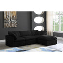  Manufacturer Color_Black -- Meridian Plush Fabric 4 pc Sectional IMAGE 2