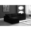  Manufacturer Color_Black -- Meridian Plush Fabric 4 pc Sectional IMAGE 3
