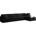  Manufacturer Color_Black -- Meridian Plush Fabric 5 pc Sectional IMAGE 1