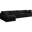  Manufacturer Color_Black -- Meridian Plush Fabric 5 pc Sectional IMAGE 3