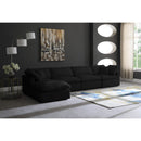  Manufacturer Color_Black -- Meridian Plush Fabric 5 pc Sectional IMAGE 4