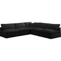  Manufacturer Color_Black -- Meridian Plush Fabric 5 pc Sectional IMAGE 1