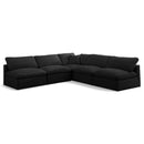  Manufacturer Color_Black -- Meridian Plush Fabric 5 pc Sectional IMAGE 1