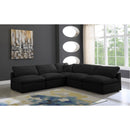  Manufacturer Color_Black -- Meridian Plush Fabric 5 pc Sectional IMAGE 2