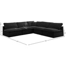  Manufacturer Color_Black -- Meridian Plush Fabric 5 pc Sectional IMAGE 7