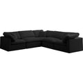  Manufacturer Color_Black -- Meridian Plush Fabric 5 pc Sectional IMAGE 1
