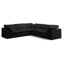  Manufacturer Color_Black -- Meridian Plush Fabric 5 pc Sectional IMAGE 1