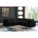  Manufacturer Color_Black -- Meridian Plush Fabric 5 pc Sectional IMAGE 2