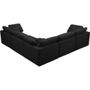  Manufacturer Color_Black -- Meridian Plush Fabric 5 pc Sectional IMAGE 3