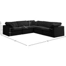  Manufacturer Color_Black -- Meridian Plush Fabric 5 pc Sectional IMAGE 7
