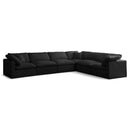  Manufacturer Color_Black -- Meridian Plush Fabric 6 pc Sectional IMAGE 1