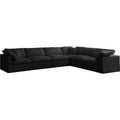 Meridian Plush Fabric 6 pc Sectional 602Black-Sec6A IMAGE 1