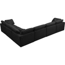  Manufacturer Color_Black -- Meridian Plush Fabric 6 pc Sectional IMAGE 4