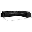  Manufacturer Color_Black -- Meridian Plush Fabric 6 pc Sectional IMAGE 8