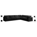  Manufacturer Color_Black -- Meridian Plush Fabric 6 pc Sectional IMAGE 9