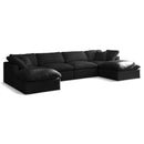  Manufacturer Color_Black -- Meridian Plush Fabric 6 pc Sectional IMAGE 1