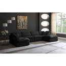  Manufacturer Color_Black -- Meridian Plush Fabric 6 pc Sectional IMAGE 2