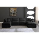  Manufacturer Color_Black -- Meridian Plush Fabric 6 pc Sectional IMAGE 3