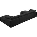  Manufacturer Color_Black -- Meridian Plush Fabric 6 pc Sectional IMAGE 4