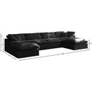 Manufacturer Color_Black -- Meridian Plush Fabric 6 pc Sectional IMAGE 8