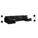  Manufacturer Color_Black -- Meridian Plush Fabric 6 pc Sectional IMAGE 9